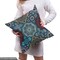 Ambesonne Moroccan Fabric by The Yard, Patchwork Style Vintage Ottoman Inspiration Retro Motifs, Decorative Fabric for Upholstery and Home Accents, 1 Yard, Brown Blue